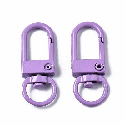 Spray Painted Eco-Friendly Alloy Swivel Snap Hooks Clasps PALLOY-T080-02F-NR-1