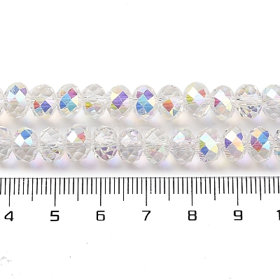 AB Color Plated Transparent Electroplate Beads Strands EGLA-H104-06I-1