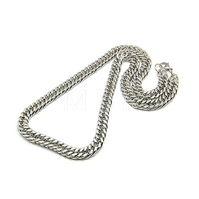 Fashionable 304 Stainless Steel Cuban Link Chain Necklaces STAS-A028-N064-1
