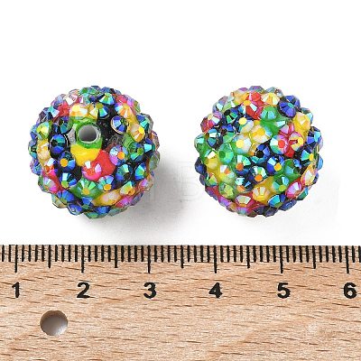 Round Resin Rhinestone Beads OACR-Z035-02E-1