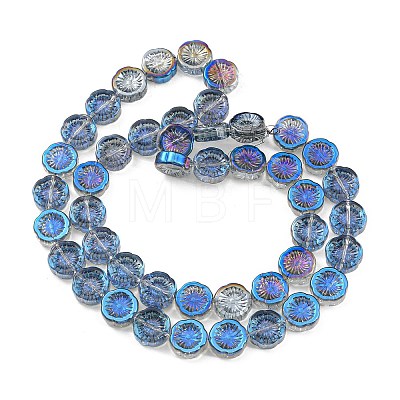 Half Plated Electroplate Glass Transparent Beads Strands EGLA-G037-10A-HP05-1