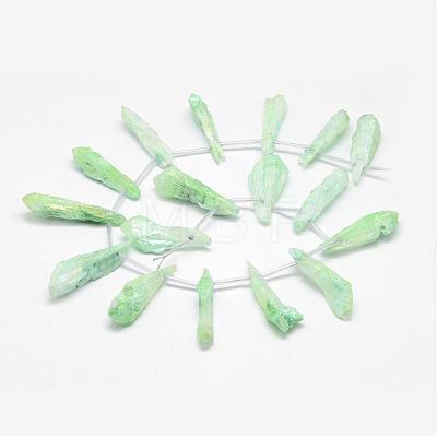 Electroplated Natural Quartz Crystal Beads Strands G-G890-A-08-1