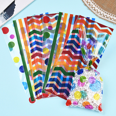 100Pcs 3 Styles Rectangle OPP Cellophane Candy Bags ABAG-WH20001-33-1