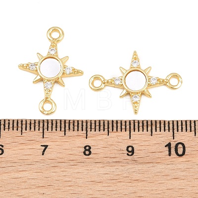Brass Micro Pave Clear Cubic Connector Charms CU-CBA9482-03G-1