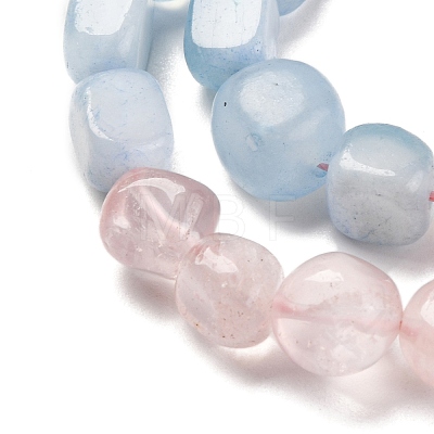 Natural Aquamarine & Rose Quartz Beads Strands G-L610-B04-B01-1