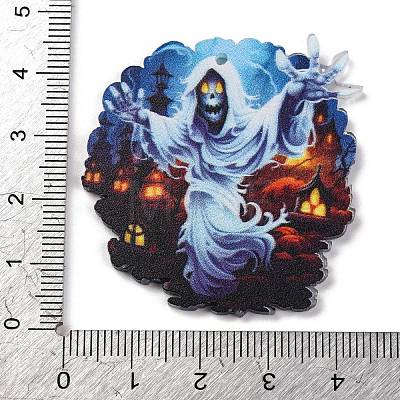 Halloween Theme Opaque Acrylic Pendants OACR-M019-01D-1