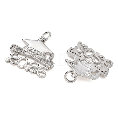 Rack Plating Brass Micro Pave Cubic Zirconia Pendants KK-CBAB1AF-20P-1