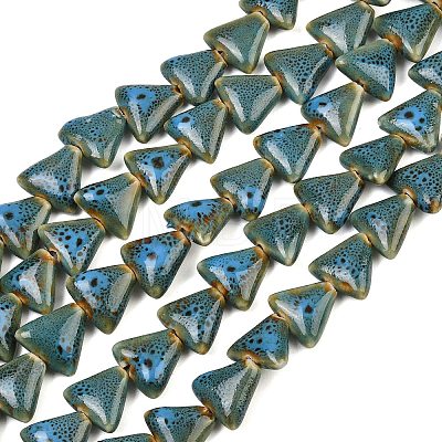 Glazed Porcelain Triangle Beads Strands PORC-B002-01-02-1