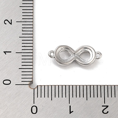 Brass Pave Clear Cubic Zirconia Infinity Connector Charms KK-M293-46P-1