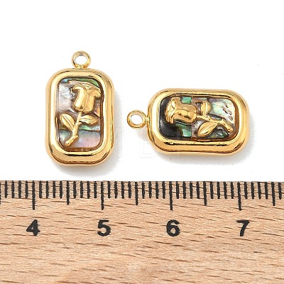 304 Stainless Steel Shell Pendants STAS-F345-01D-G-1