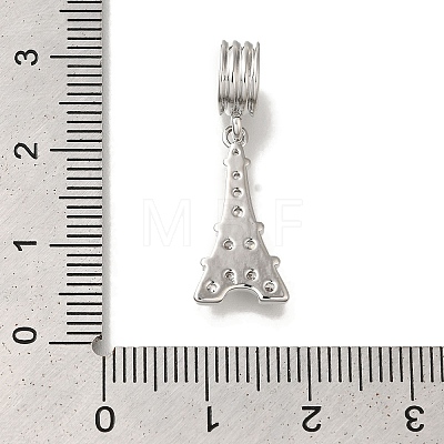 Rack Plating Brass Pave Clear Cubic Zirconia European Dangle Charms KK-H485-24P-1