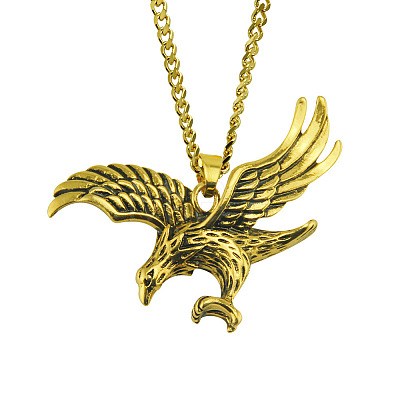 Tibetan Style Alloy Eagle Pendant Twisted Chain Necklaces for Men FS-WGDD367-01-1
