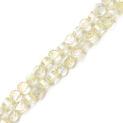 Electroplate Transparent Glass Beads Strands EGLA-L044-A-FR01-1