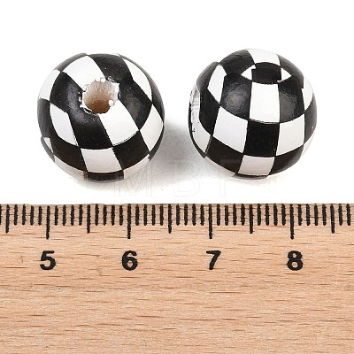 Printed Wood European Beads WOOD-G029-04-1