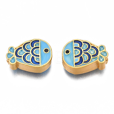 Rack Plating Alloy Enamel Beads ENAM-N056-037A-1