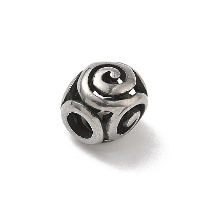 304 Stainless Steel European Beads STAS-H238-09J-AS-1