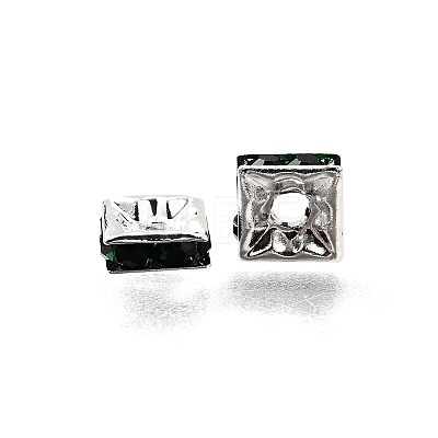 Brass Rhinestone Spacer Beads RSB072-12S-1