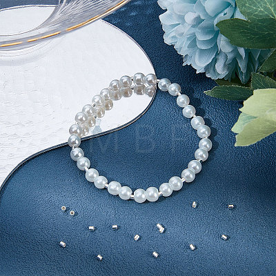 50Pcs Rhodium Plated 925 Sterling Silver Crimp Beads STER-BBC0001-28-1