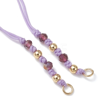 AB Color Plated Faceted Rondelle Glass Braided Bead Bracelet Making AJEW-JB01544-1
