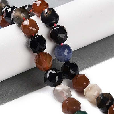 Natural Multi-Color Agate Beads Strands G-NH0021-A18-02-1