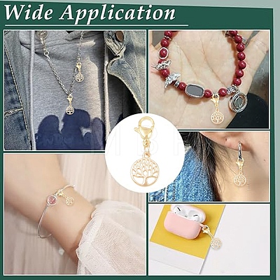 10Pcs Brass & ABS Plastic Imitation Pearl Pendant Decorations HJEW-YW00399-1