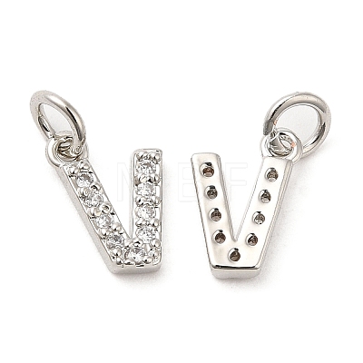 Brass Micro Pave Grade AAA Cubic Zirconia Charms ZIRC-P067-11P-V-NR-1