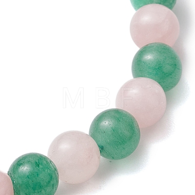 2Pcs 2 Styles 6.5mm Natural Green Aventurine & Dyed White Jade & Quartz & Carnelian Round Beaded Stretch Bracelet Sets BJEW-JB10802-1