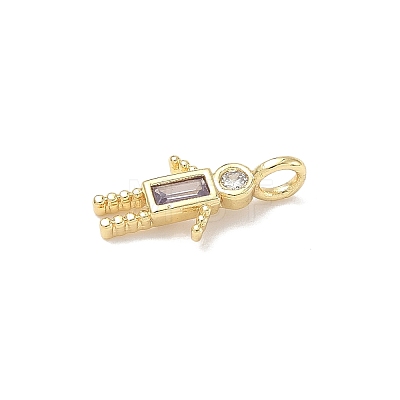 Brass Micro Pave Cubic Zirconia Pendants ZIRC-I356-17G-A10-1
