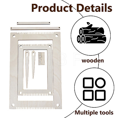 7Pcs Wooden Knitting Loom Kits DIY-WH0136-910-1