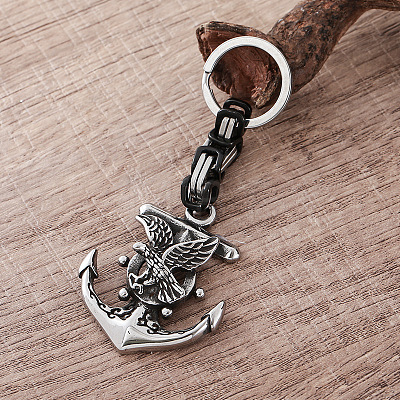 Vintage 304 Stainless Steel Anchor with Eagle Keychains ZH6166-1