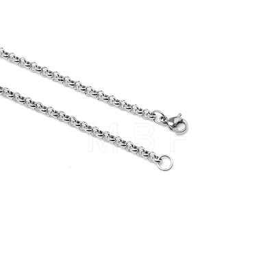 3.2mm 304 Stainless Steel Rolo Chain Necklace for Men Women NJEW-WH0012-02-1