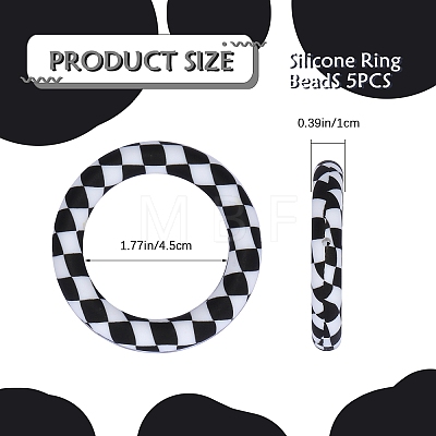 5Pcs Ring Food Grade Eco-Friendly Silicone Focal Beads JX893L-1