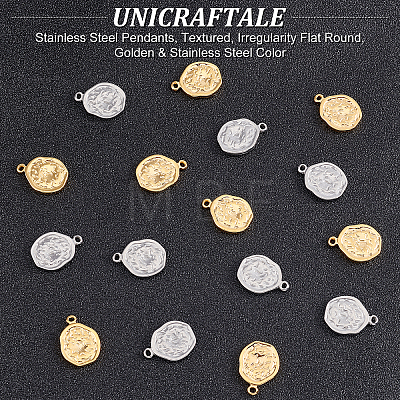 Unicraftale 16Pcs 2 Colors 304 Stainless Steel Pendants STAS-UN0038-31-1