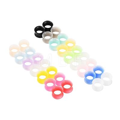 32Pcs 16 Colors Silicone Glitter Thin Ear Gauges Flesh Tunnels Plugs FIND-YW0001-19C-1