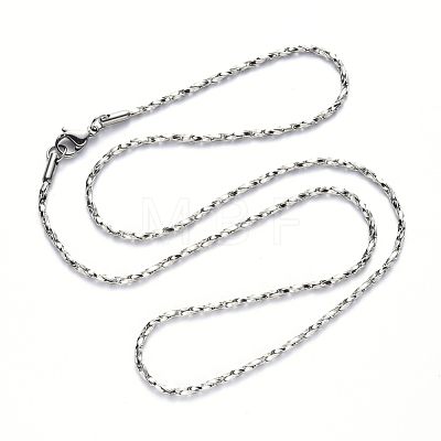 304 Stainless Steel Coreana Chain Necklace NJEW-S420-006A-P-1
