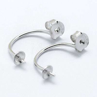 Anti-Tarnish Rhodium Plated 925 Sterling Silver Ear Nuts STER-I014-14P-1