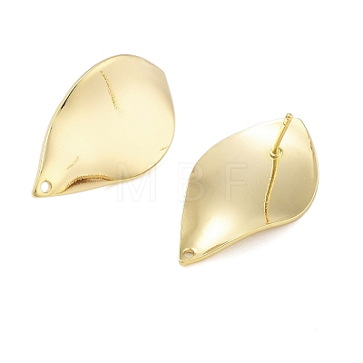 Brass Stud Earrings Findings EJEW-B063-02G-02-1