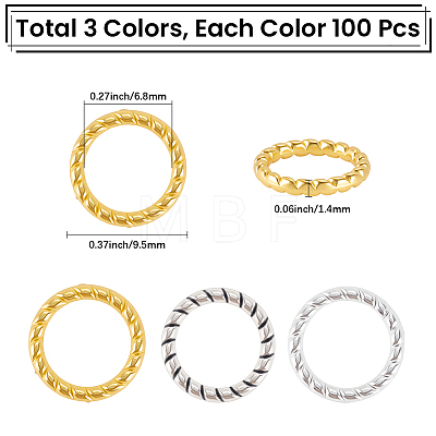 300Pcs 3 Colors Alloy Linking Rings FIND-SC0023-14-1