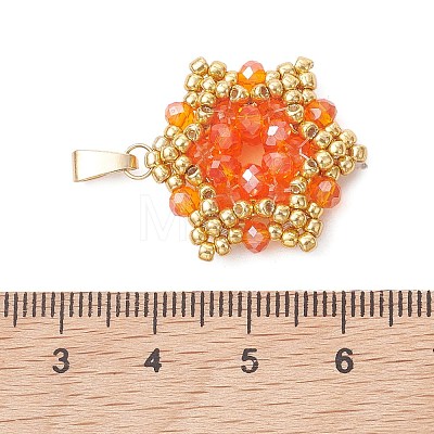 Pearl Luster Plated Glass Pendants PALLOY-MZ01312-01-1
