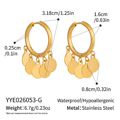 304 Stainless Steel Hoop Dangle Earrings for Women RN4149-1-1