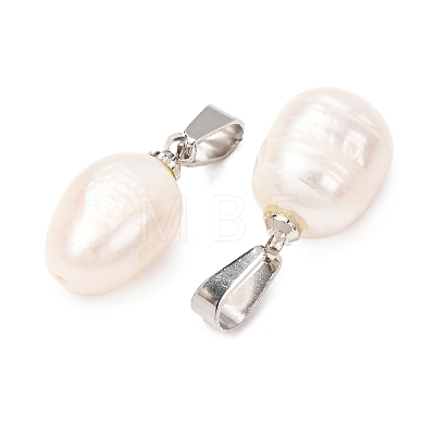 Natural Cultured Freshwater Pearl Pendants PALLOY-JF05465-01-1