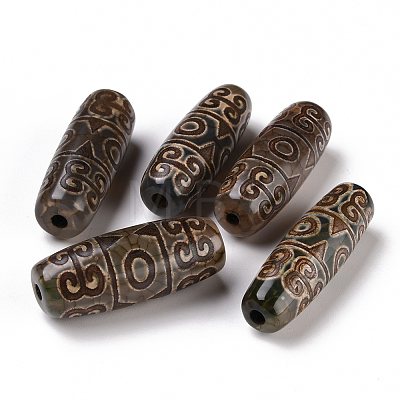 Tibetan Style dZi Beads TDZI-E004-25-1