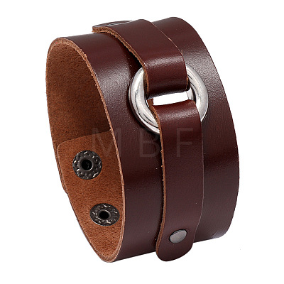 Cowhide & Alloy & Iron Cord Bracelets FS-WGE3777-02-1