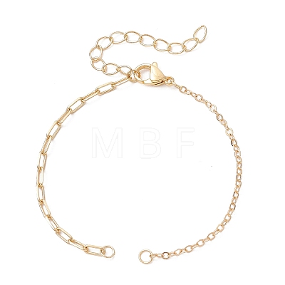 Brass Cable Chain Paperclip Chain Bracelet Making AJEW-JB01466-1
