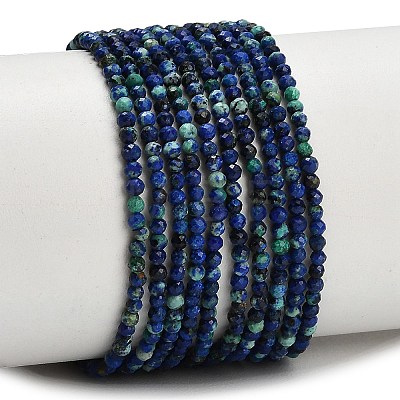 Natural Chrysocolla and Lapis Lazuli Beads Strands GG-CBA77FB-B05-2mm-1