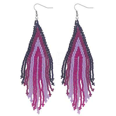 Bohemian Style Handmade Beaded Tassel Earrings for Women JF0314-1-1