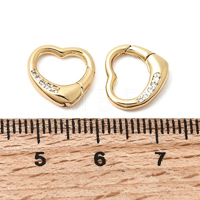 Brass Micro Pave Clear Cubic Zirconia Spring Gate Rings ZIRC-F146-01B-1