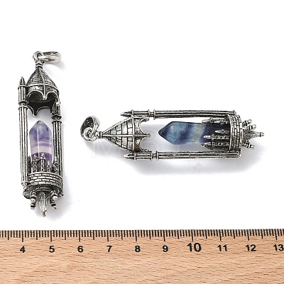 Natural Fluorite Faceted Pointed Bullet Shaped Big Pendants X-G-P613-01AS-03-1