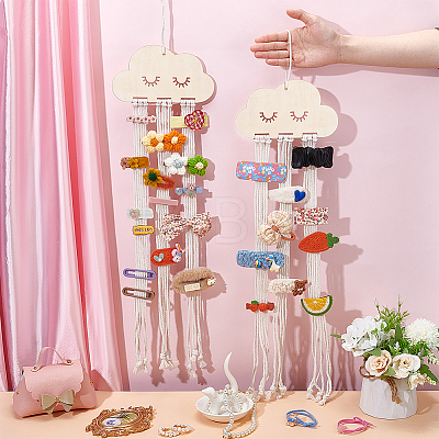 Cloud Wooden Hairpin Hair Clip Hanging Holder Storage Organizer WH-WG78846-01-1