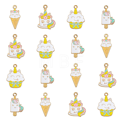 40Pcs 4 Styles Alloy Enamel Pendants ENAM-CJ0003-18-1